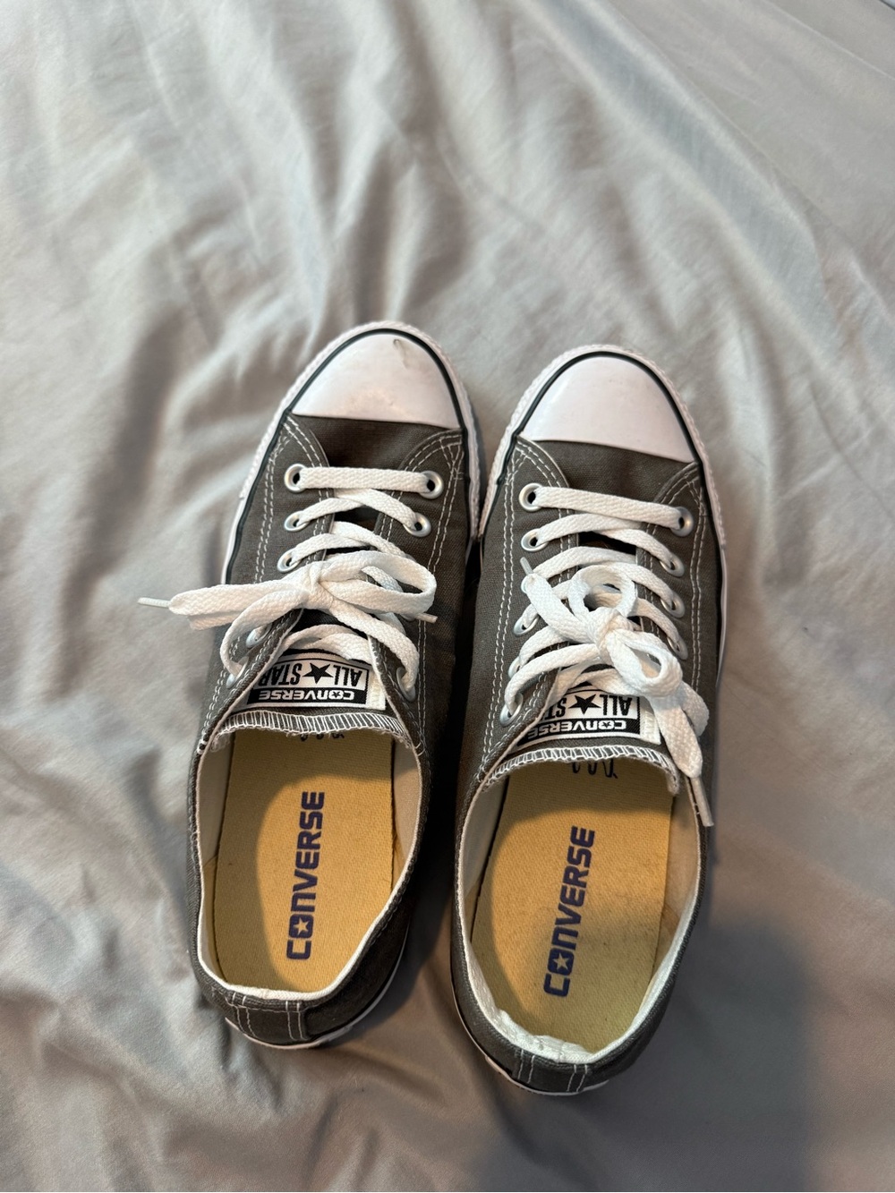 Converse Gray and White Low Top Sneakers